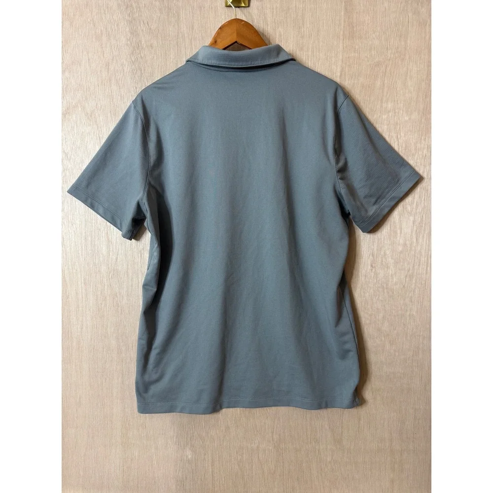 Nike Golf Shirt Mens Large Gray Dri-FIT Waffle Knit Short Sleeve Polo Athletic